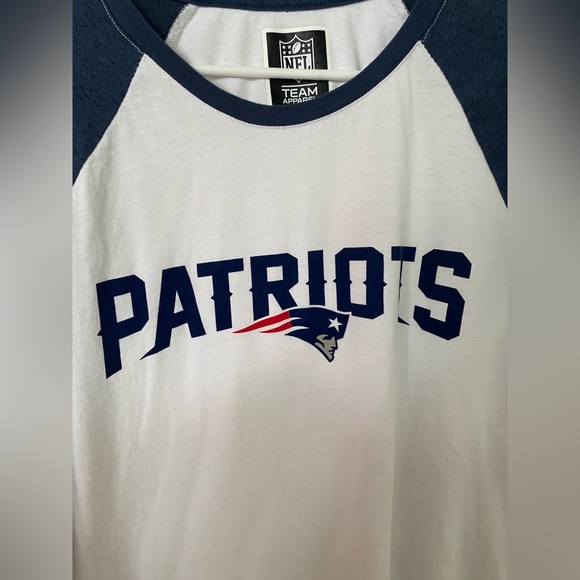 Patriots Ultra Game NFL Mens Raglan Baseball 3/4 Long Sleeve T-Shirt sz Mens Med - Picture 3 of 4